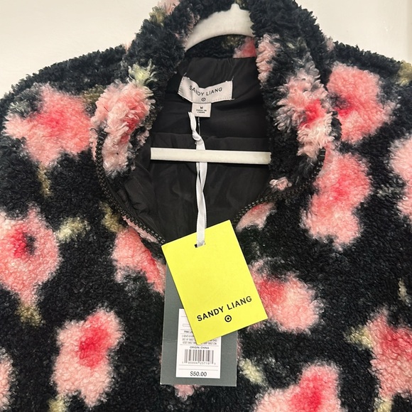 Sandy Liang x Target flower pullover quarter zip Sherpa NWT, size M - Picture 2 of 5